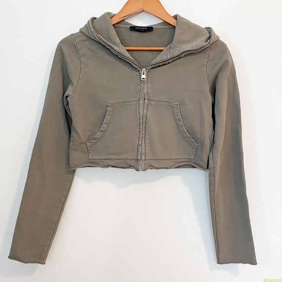 AllSaints Xonda Crop Zip Hoodie - Picture 3 of 12